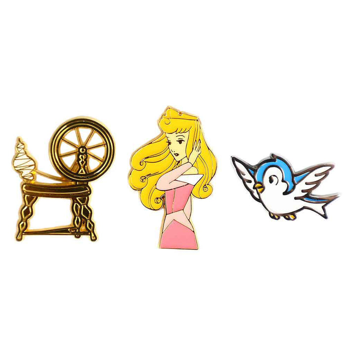 Bioworld Disney Sleeping Beauty Aurora Lapel Pins, Set of 3 pieces