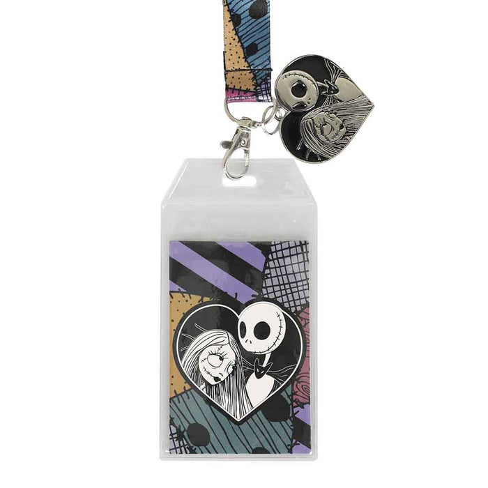 Bioworld The Nightmare Before Christmas Jack & Sally Metal Charm Lanyard