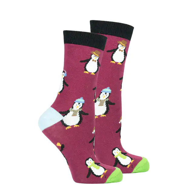 Socks n Socks Penguin Womens Crew Socks