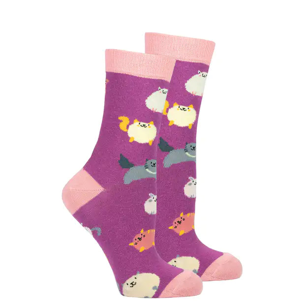 Socks n Socks Fatty Cats Womens Crew Socks