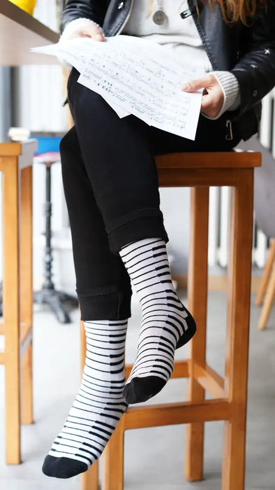 Socks n Socks Piano Womens Crew Socks