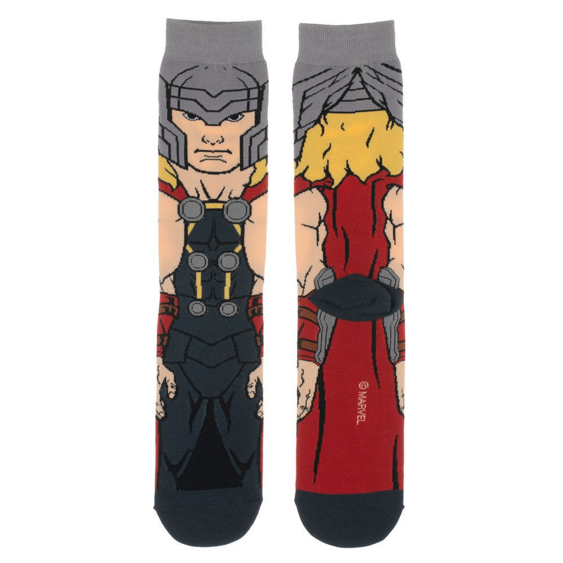Bioworld Marvel Thor Animigos 360 Mens Crew Socks