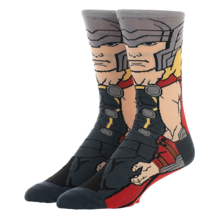 Bioworld Marvel Thor Animigos 360 Mens Crew Socks