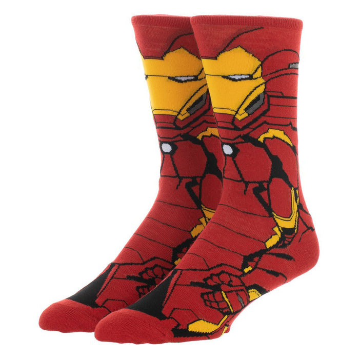 Bioworld Marvel Iron Man Animigos 360 Mens Crew Socks