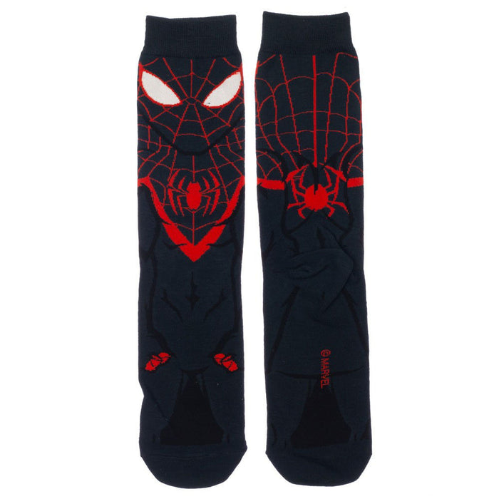 Bioworld Marvel Miles Morales Spiderman Animigos 360 Mens Crew Socks