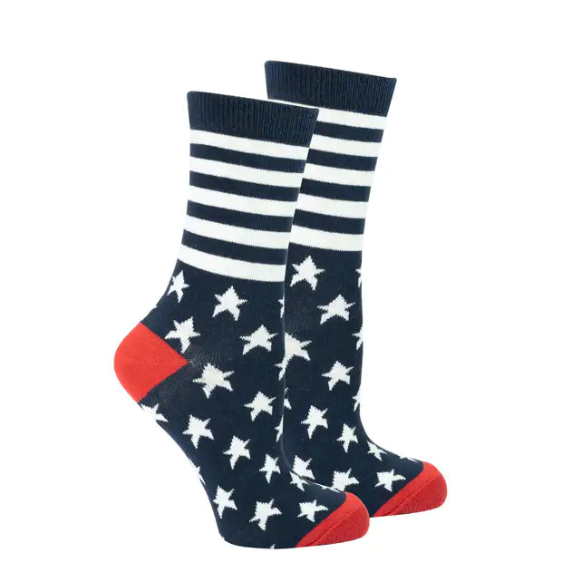 Socks n Socks July 4th Womens Crew Socks